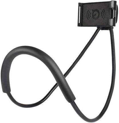 Soporte para teléfono celular manos libres diseñado para colgarse del cuello,es flexible de cuello de cisne se puede doblar y utilizar alrededor del cuello, en el volante del auto, o como soporte de escritorio para mesa o cama.