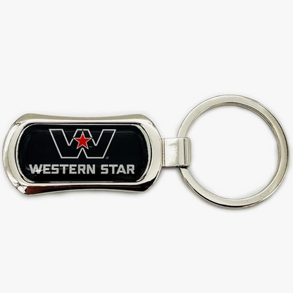 Llavero de metal cromado con el logotipo de los camiones Western Star