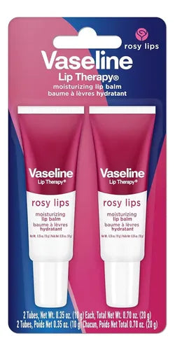 Paquete doble de bálsamo labial hidratante, diseñado para reparar labios secos y agrietados.
