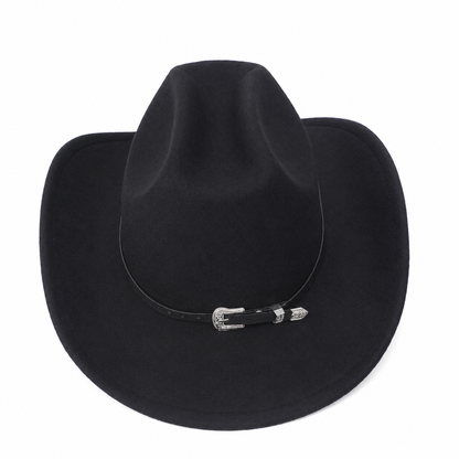 Sombrero Vaquero Clásico Negro de Ala Ancha.