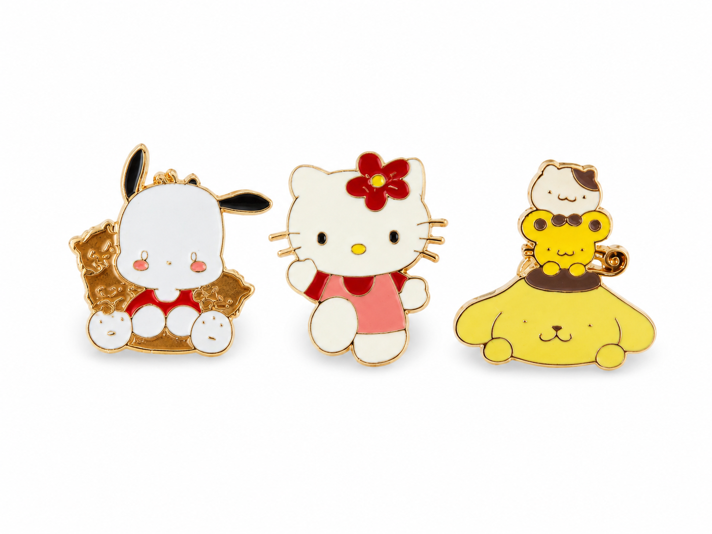 Set de Pines Decorativos de Personajes Animados Esmaltados 3 Piezas.