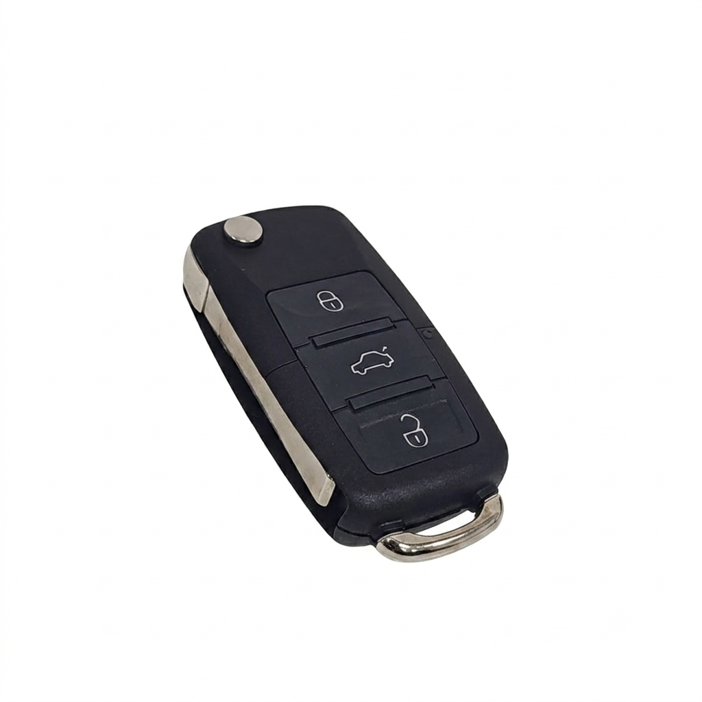 Control remoto tipo navaja de 3 botones para vehículos Volkswagen.
