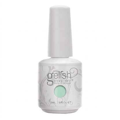 Esmalte de gel semipermanente de color verde menta o pastel, frecuentemente comercializado como parte de colecciones de primavera o tonos Pistachio