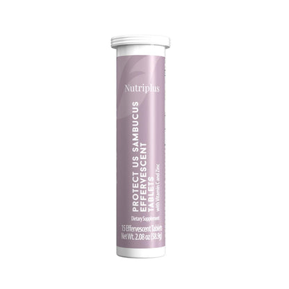 Tableta efervescente de saúco, vitamina C y zinc.