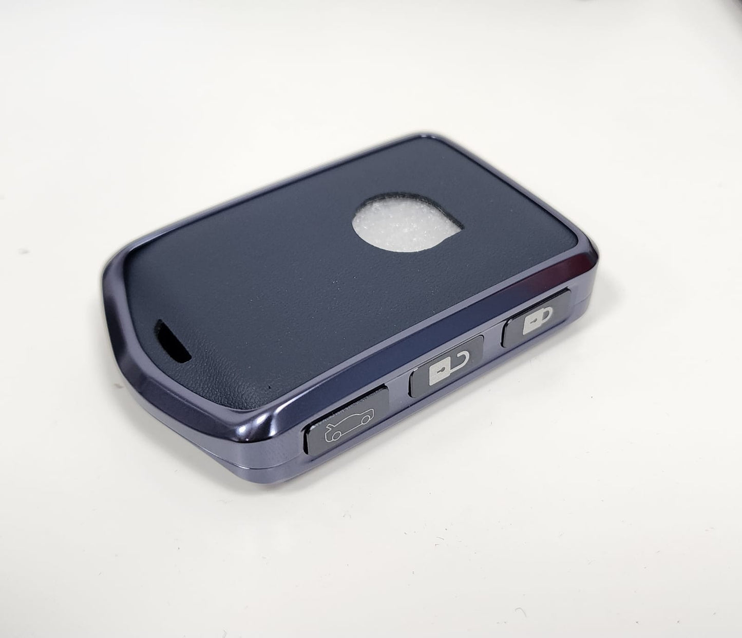 Funda de cuero sintético y aleación de aluminio para llave inteligente de Volvo, S60, S90, XC40, XC60 y XC90 color azul metalico