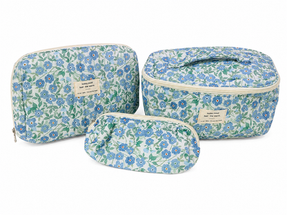 Juego de Neceseres Organizadores con Estampado Floral de 3 Piezas.