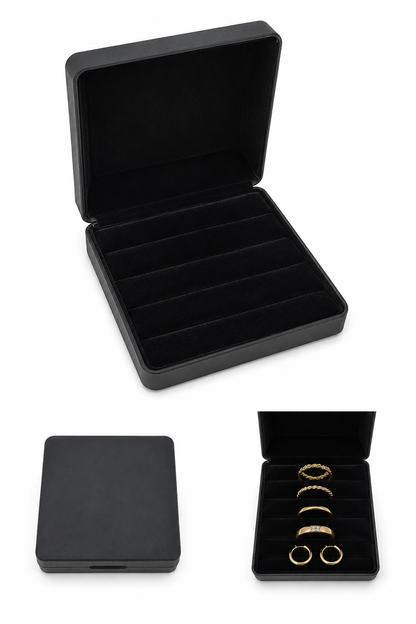 Estuche Organizador para Anillos con Ranuras y Tapa.
