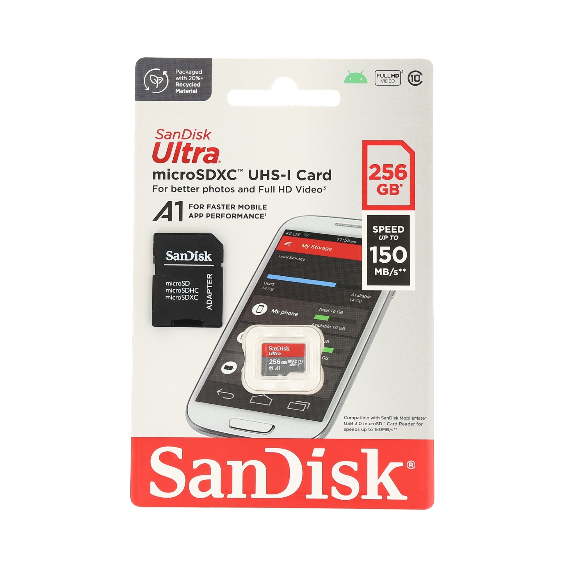 Memoria MicroSD con adaptador SD (256GB)