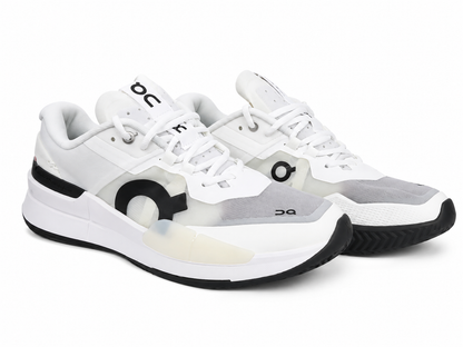 Zapatillas deportivas de tenis blancas y grises para hombre, talla 10.