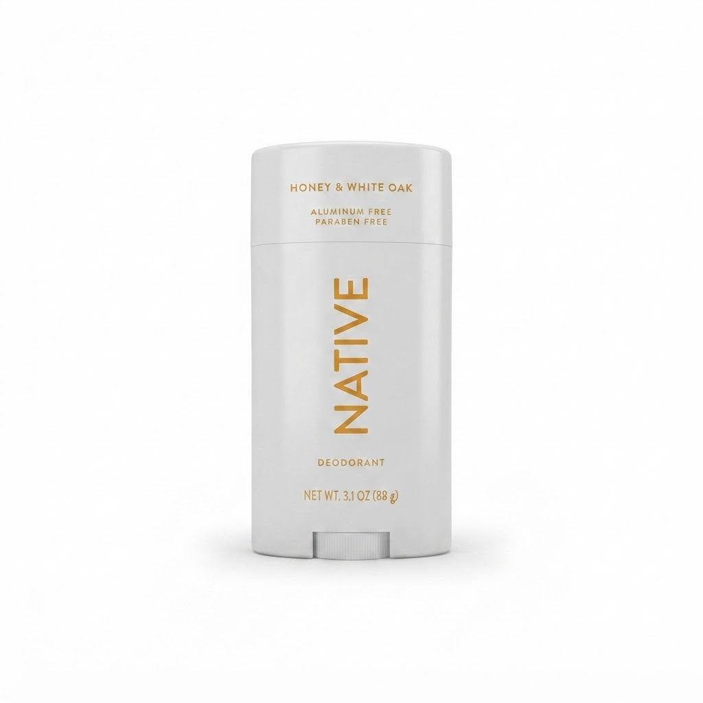 Desodorante en la fragancia Honey & White Oak (Miel y Roble Blanco).