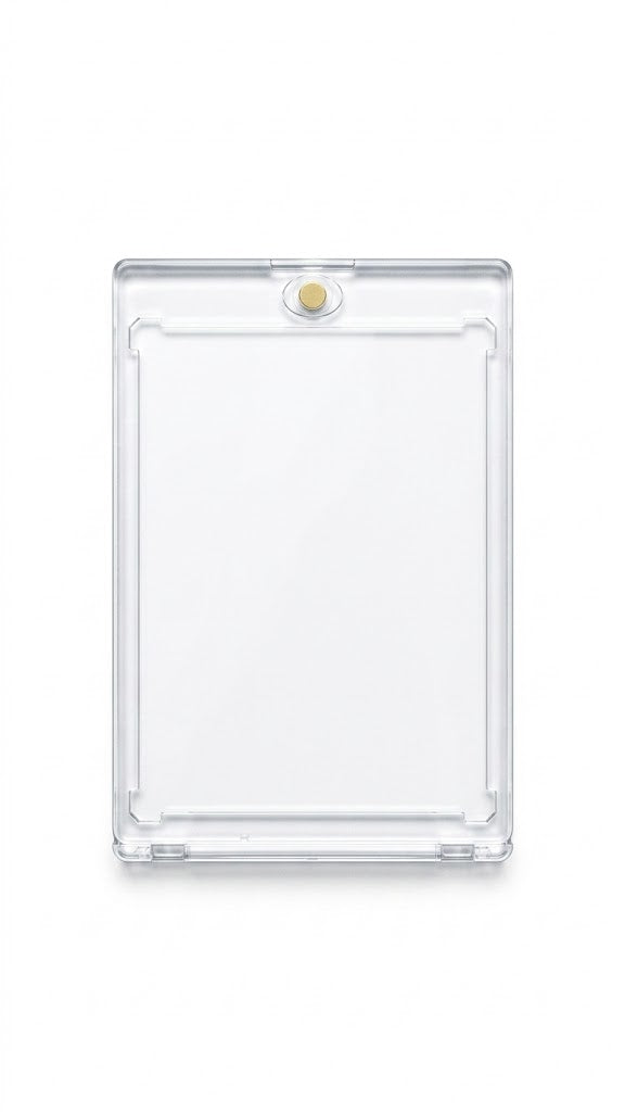 Pack de 25 estuche magnético transparente diseñado para proteger tarjetas coleccionables como Pokémon o tarjetas deportivas.