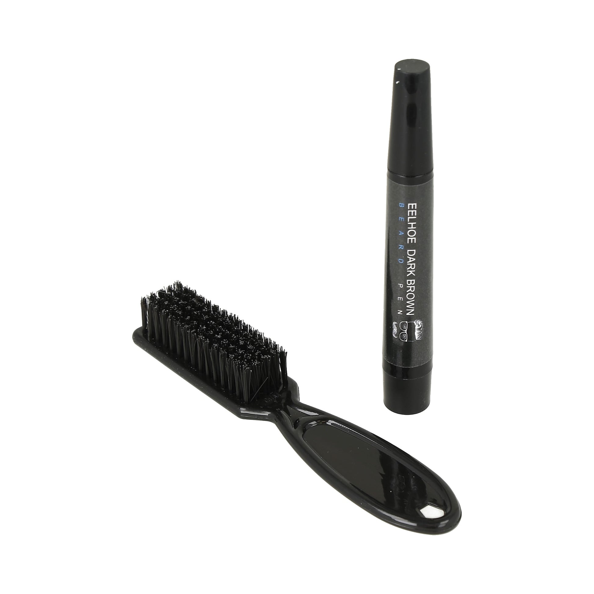 lápiz rellenador de barba Eelhoe Dark Brown con cepillo incluido.