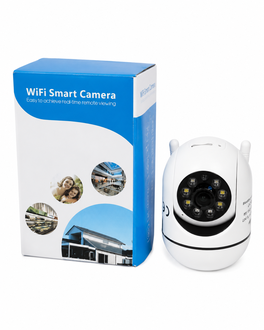Cámara de Seguridad WiFi Inteligente PTZ para Exterior, Visión Nocturna, Detección de Movimiento, Audio Bidireccional y Control desde App.