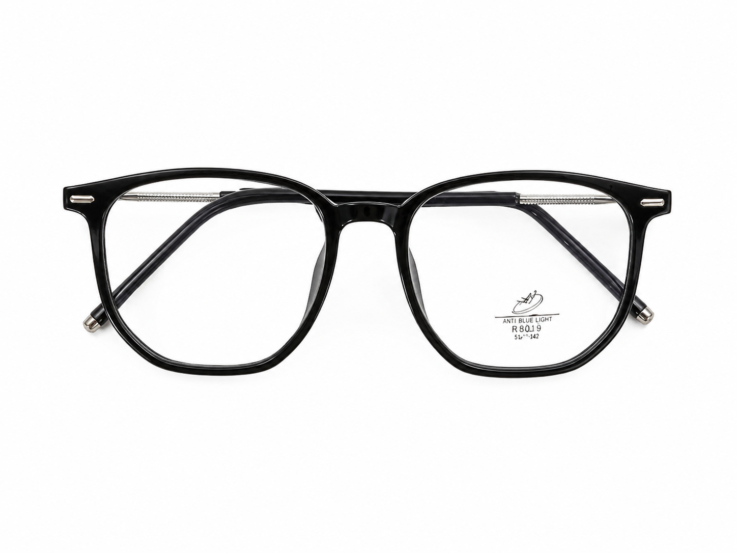 Gafas de Luz Azul con Montura Negra de Estilo Cuadrado y Lentes Transparentes UV400.