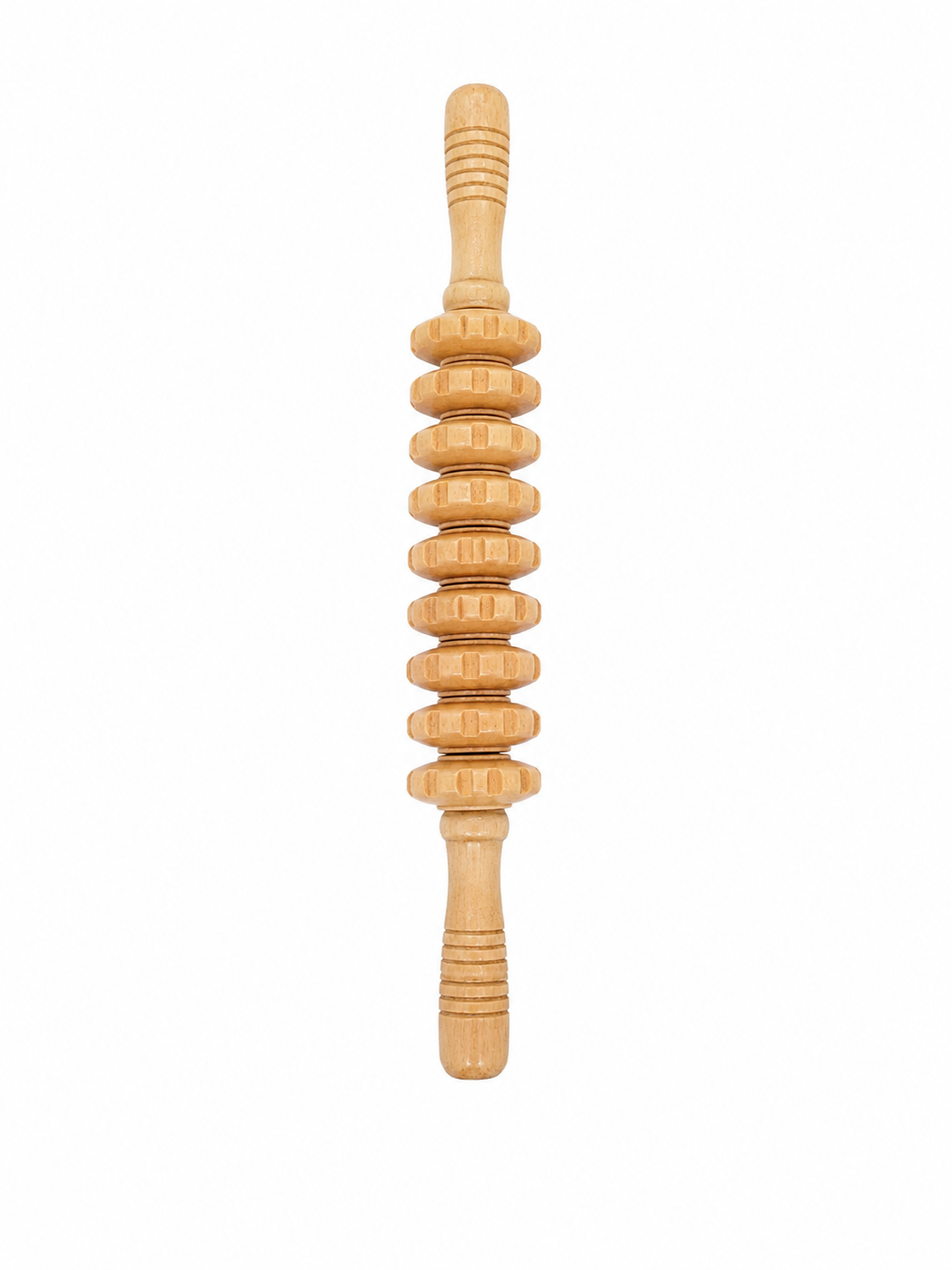 Rodillo de Masaje de Madera para Relajación Muscular.