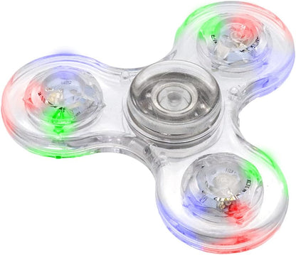 Juguete giratorio sensorial fidget spinner cuenta con luces LED incorporadas que se iluminan al girar.