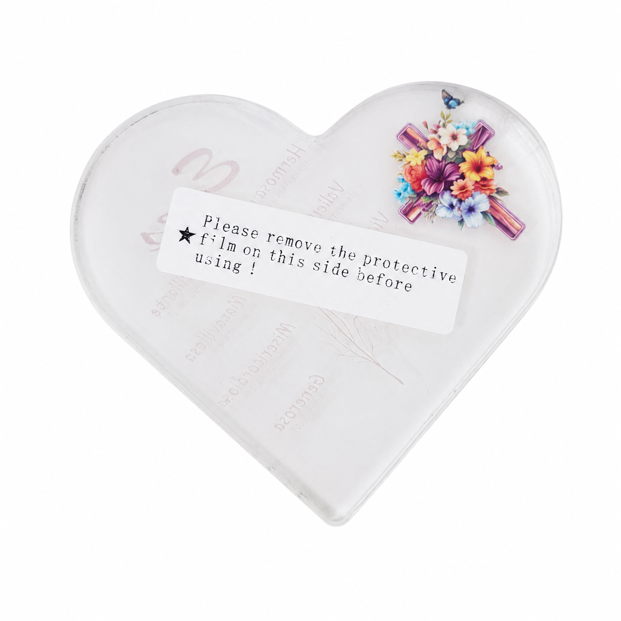 Organizador Acrílico Transparente en Forma de Corazón para Escritorio y Decoración.