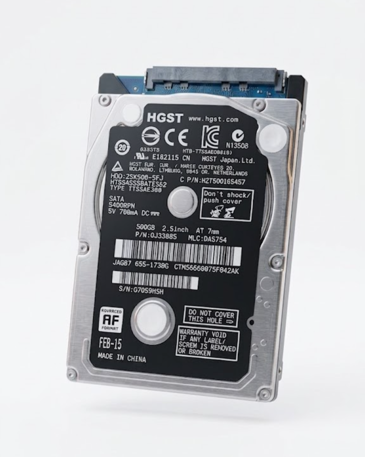 Disco duro interno HGST de 500 GB, para computadoras portátiles.
