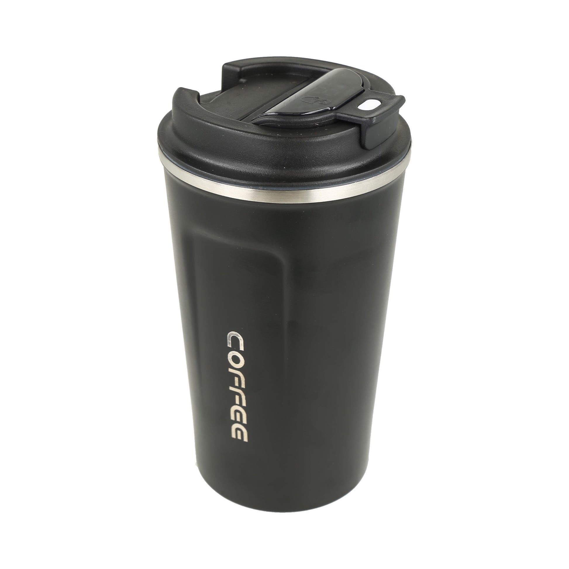 Taza de café vacuum cup de acero inoxidable, negra