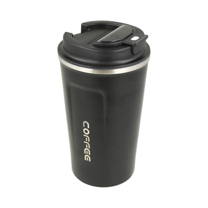 Taza de café vacuum cup de acero inoxidable, negra