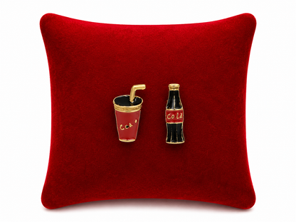 Pendientes Asimétricos de Refresco y Botella con Diseño Divertido Multicolor.