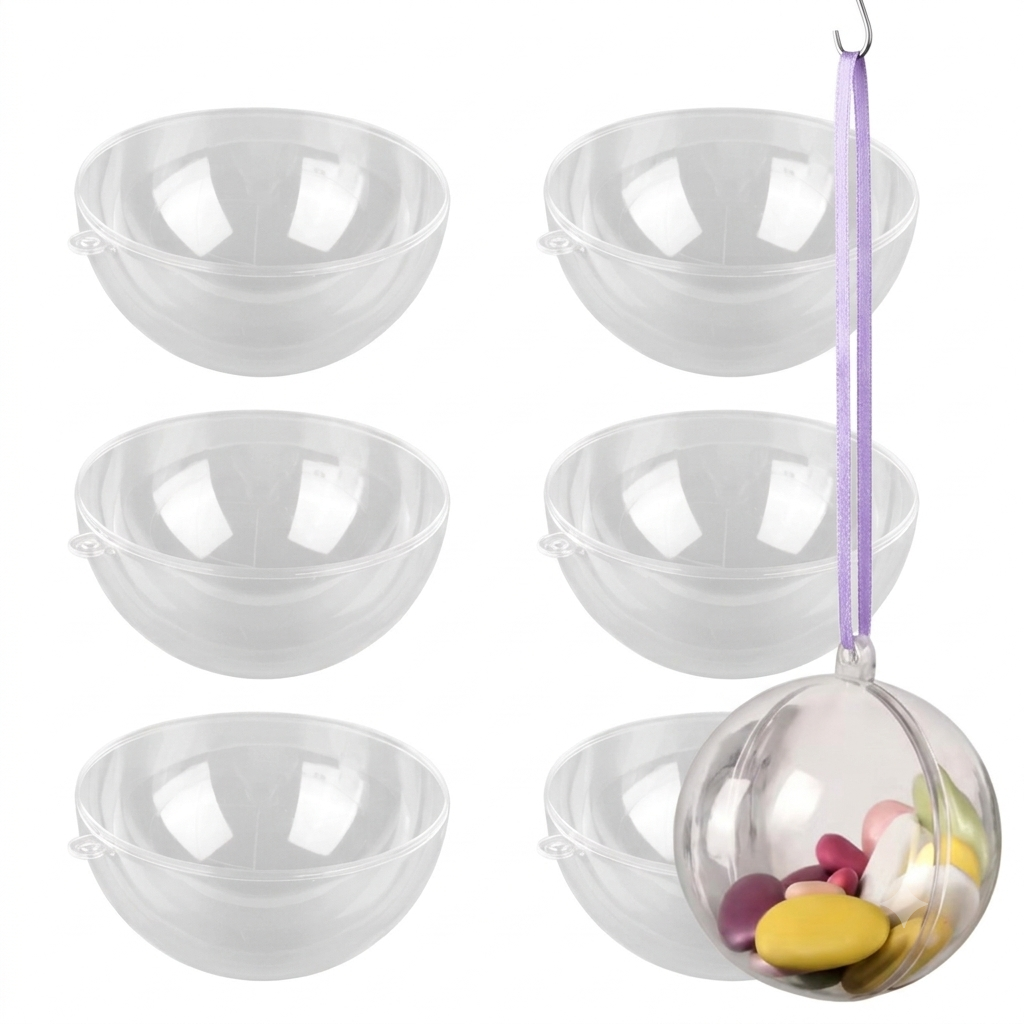 Bolas De Adorno Transparentes Multiusos 7cm, 2 pack 12 und.