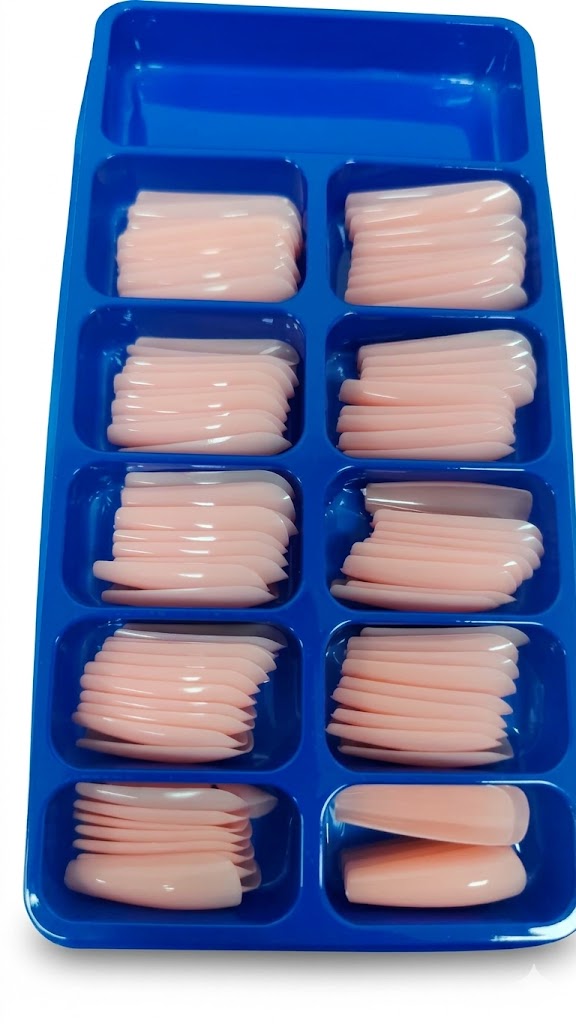 Pack de uñas en un tono rosa nude.