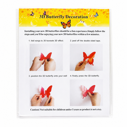 Juego de decoración de mariposas 3D autoadhesivas para pared.