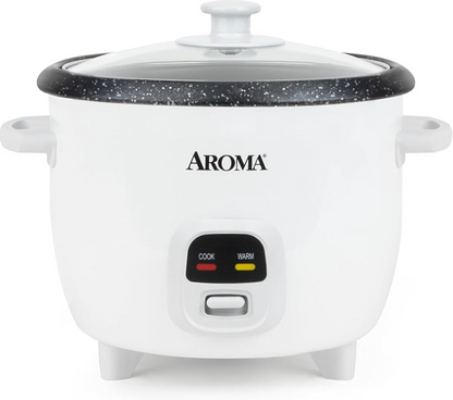 Aroma® Cocedor de Arroz y Granos de 6 Tazas con Recubrimiento de Granito 8X Blanco