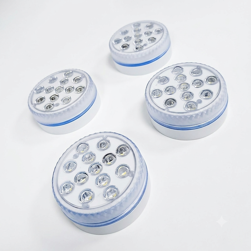 Pack 4 luces LED sumergibles con impermeabilidad IP68