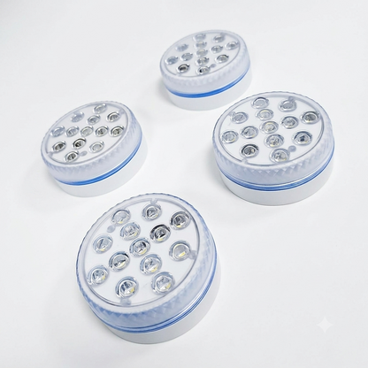 Pack 4 luces LED sumergibles con impermeabilidad IP68
