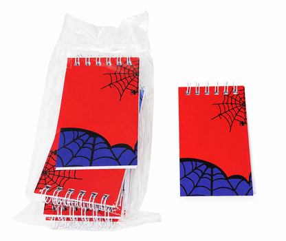Mini Libreta de Bolsillo con Diseño de Telaraña y Espiral Superior.