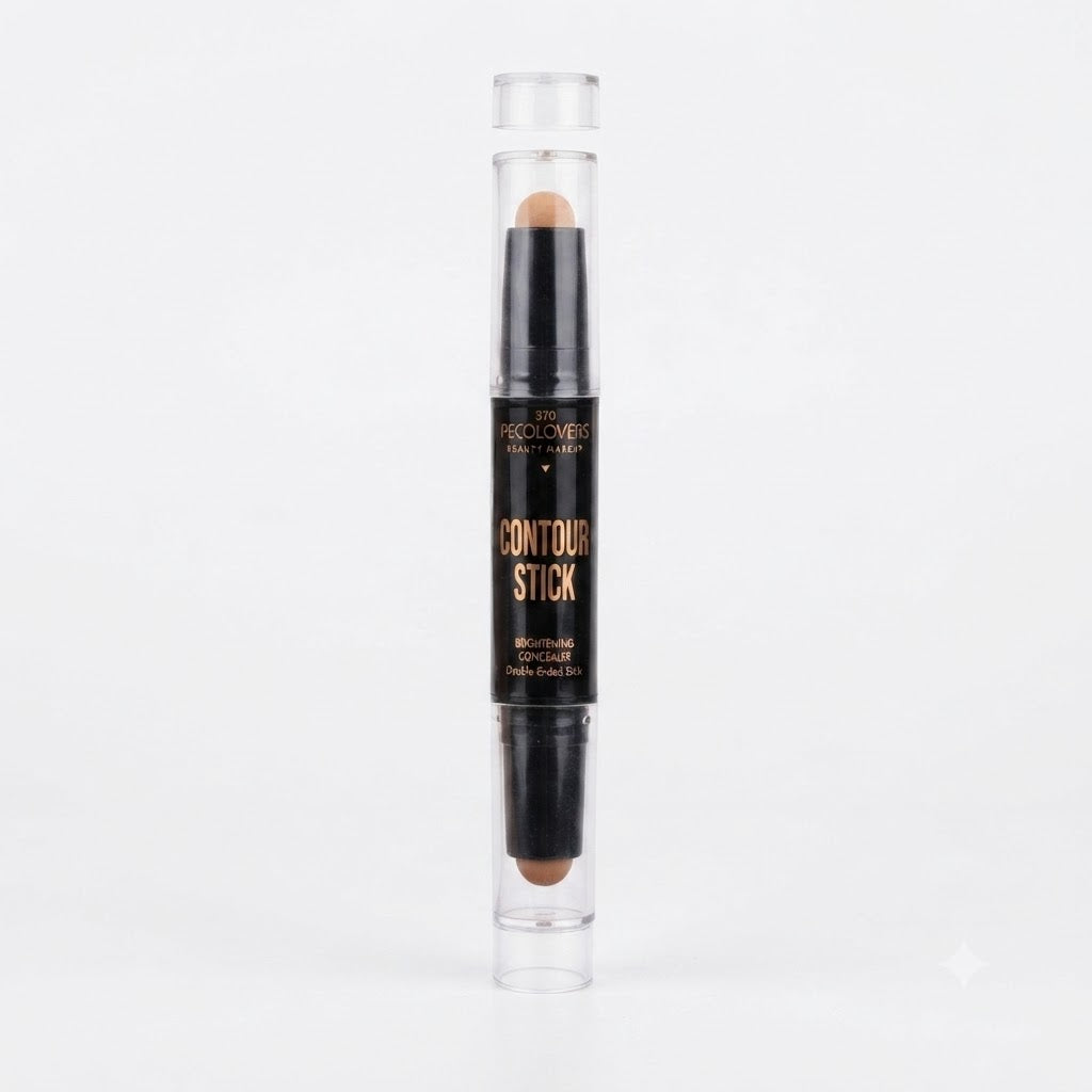 Maquillaje de doble punta diseñado para contornear y resaltar el rostro.