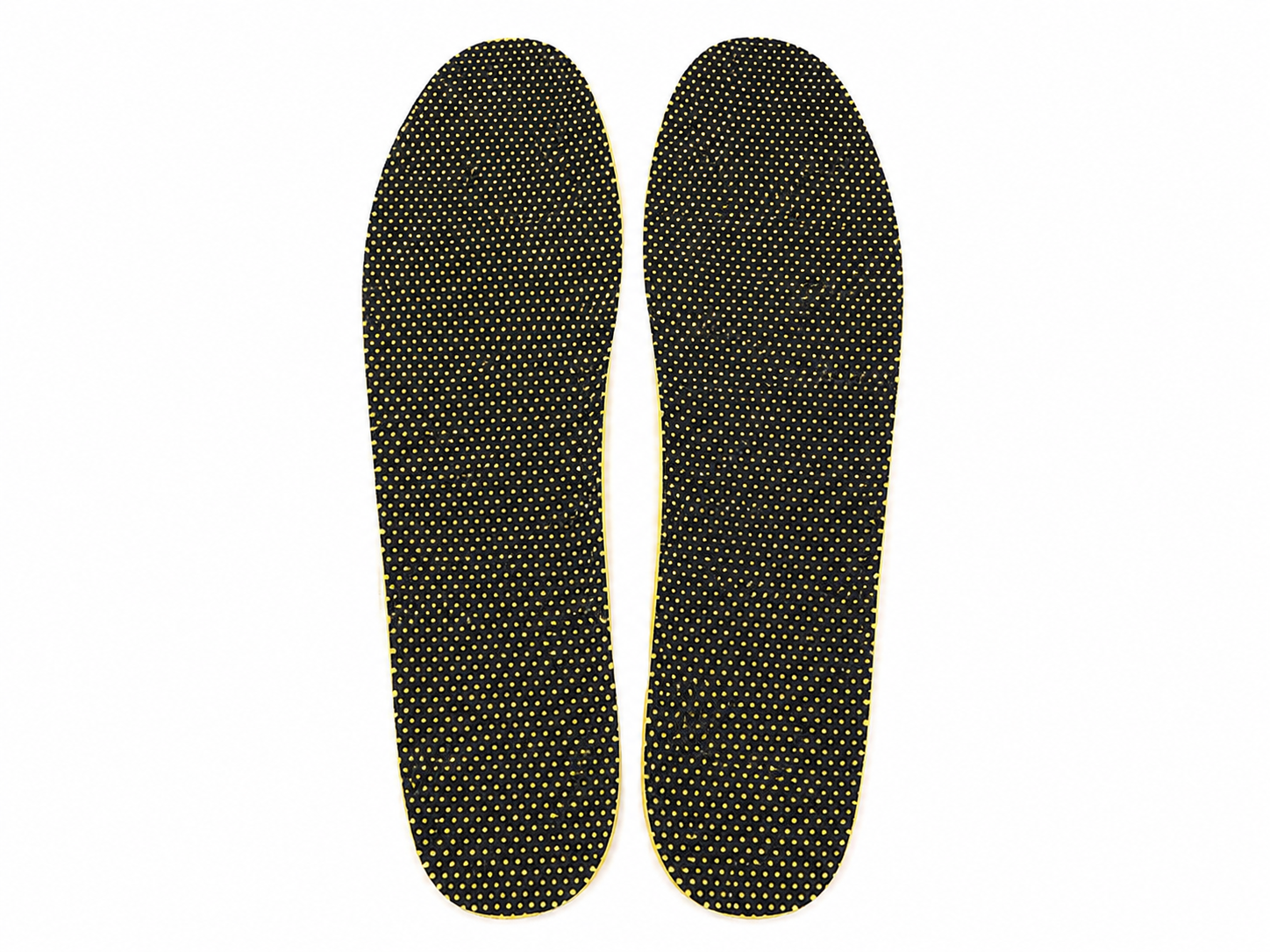 Plantillas para calzado transpirables con diseño de malla antideslizante en color negro y amarillo, talla 43.