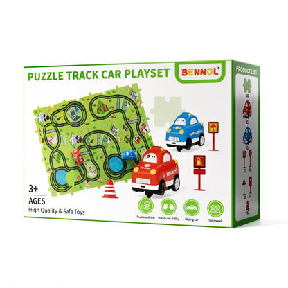 Conjunto de rompecabezas y pistas de carreras para niños pequeños, diseñado para edades de 3 años en adelante