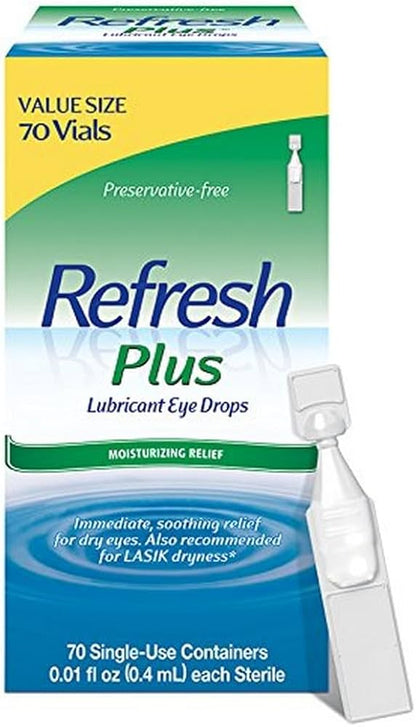 Gotas lubricantes, diseñadas para aliviar la sequedad y la irritación ocular.