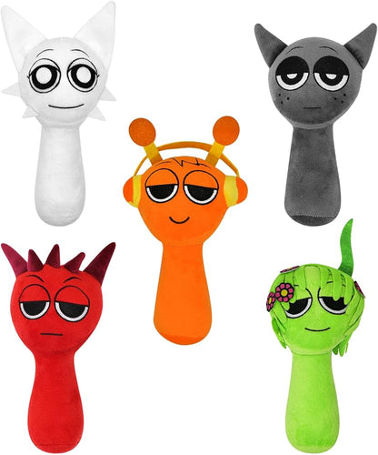 peluches de personajes de Sprunki, inspirados en un popular mod de juego.