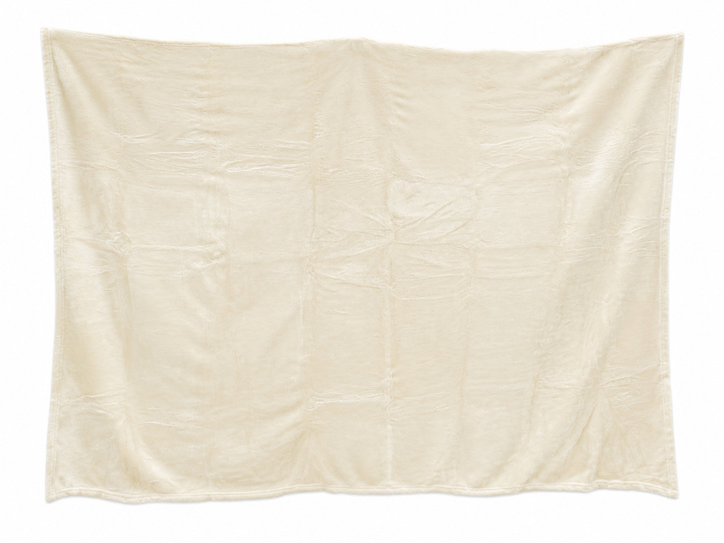 Manta afelpada suave color crema para sofá, cama o decoración.