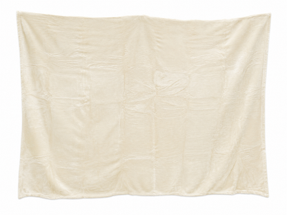 Manta afelpada suave color crema para sofá, cama o decoración.