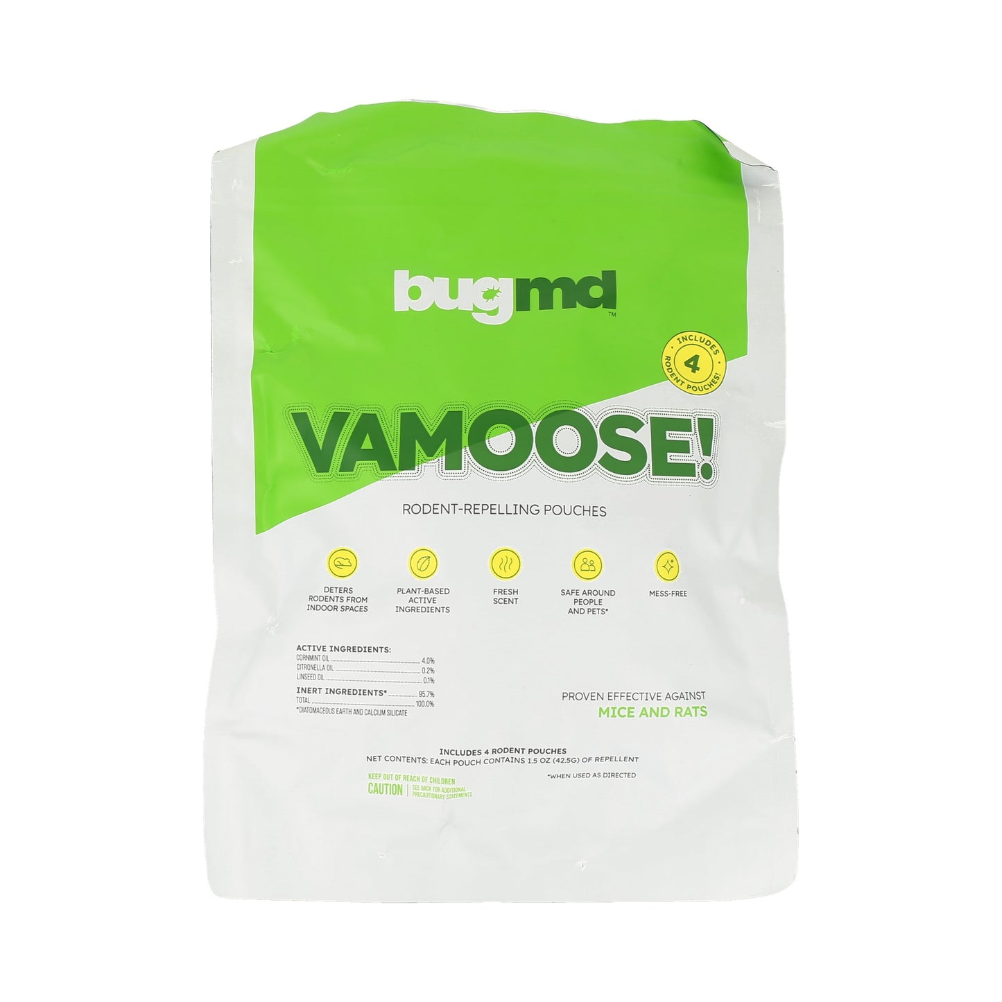 Bolsas repelentes de roedores BUGMD Vamoose, repelente de ratones para interiores.