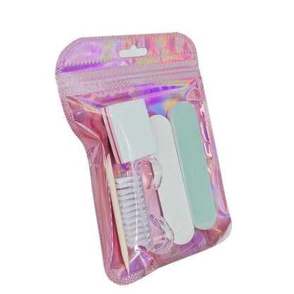 Kit de manicura y pedicura portátil de 5 piezas diseñado para el cuidado básico de las uñas.