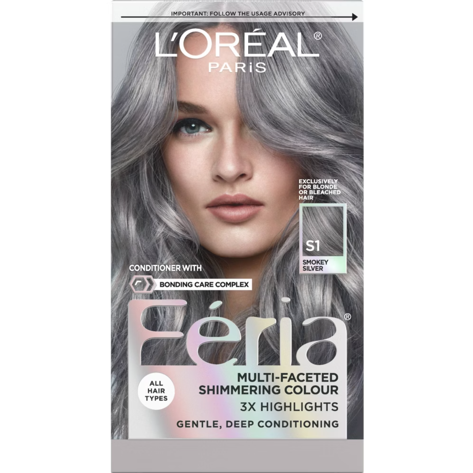 L'Oreal Paris Féria Multi - Faceted Shimmering Permanent Hair Color - S1 Smokey Silver