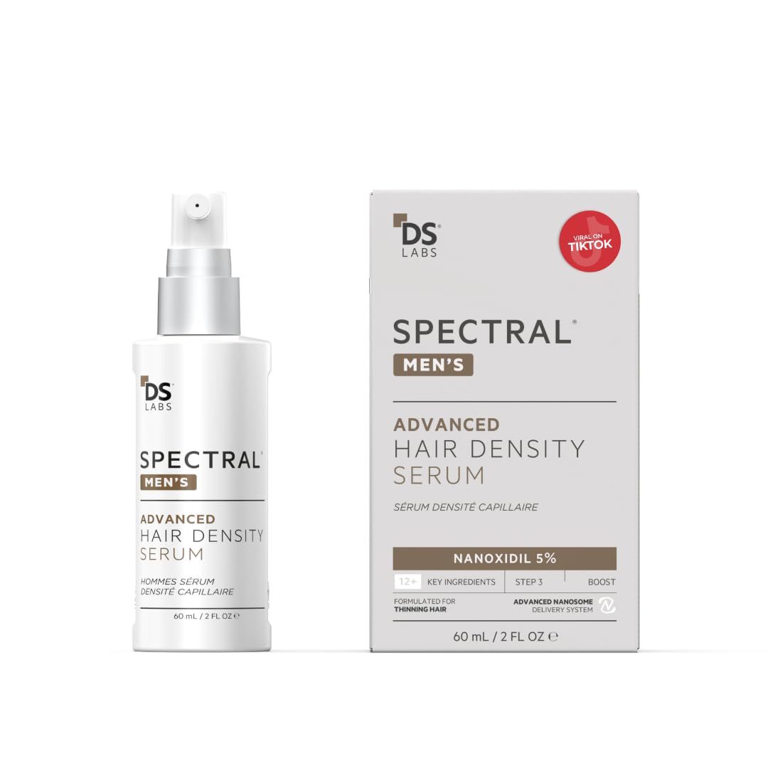 Spectral Men's Advanced Hair Density Serum, un suero diseñado para hombres que busca mejorar la densidad del cabello.