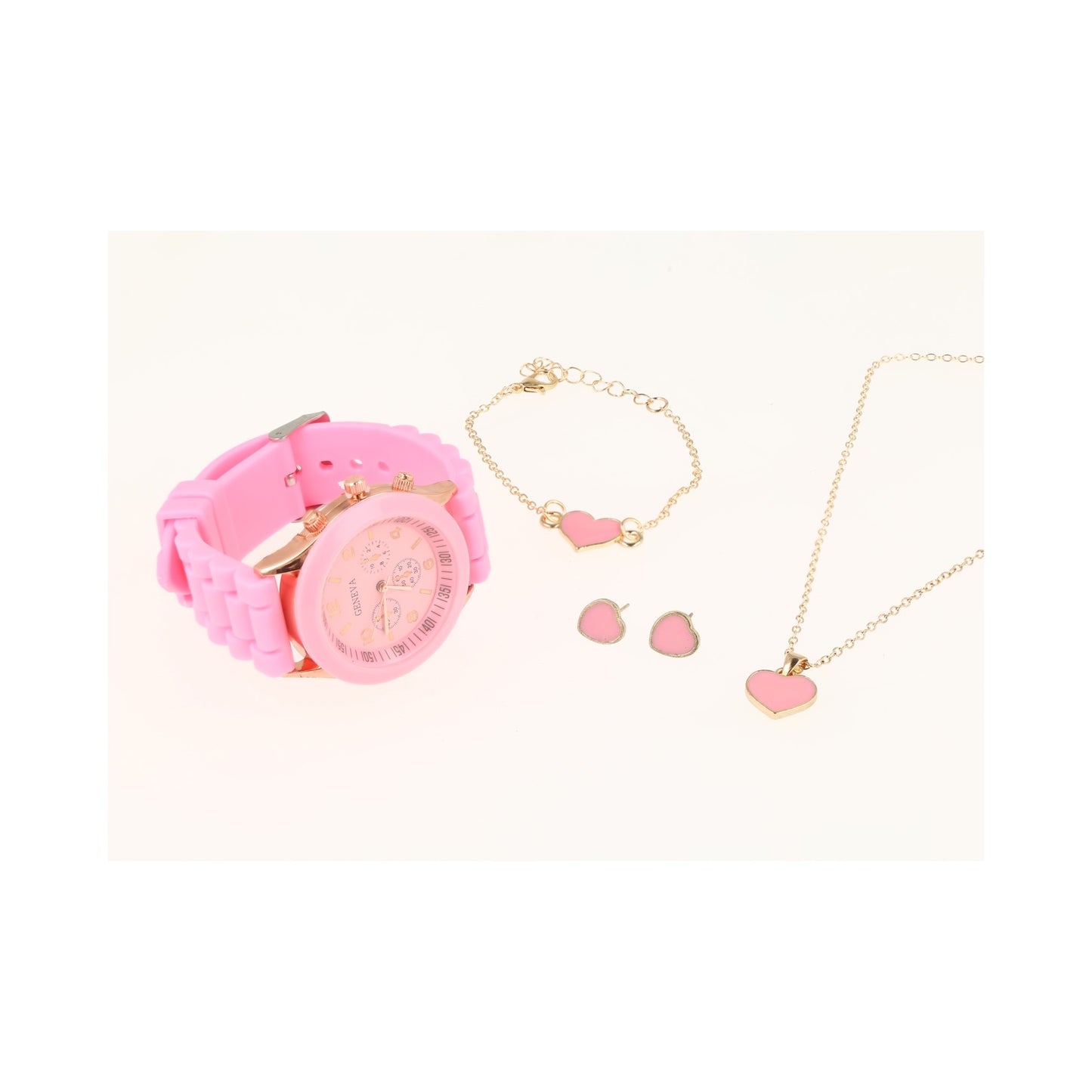 set de accesorios para dama corazon rosa.