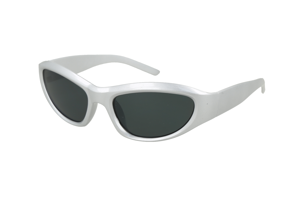 Gafas de sol estilo futurista color gris.
