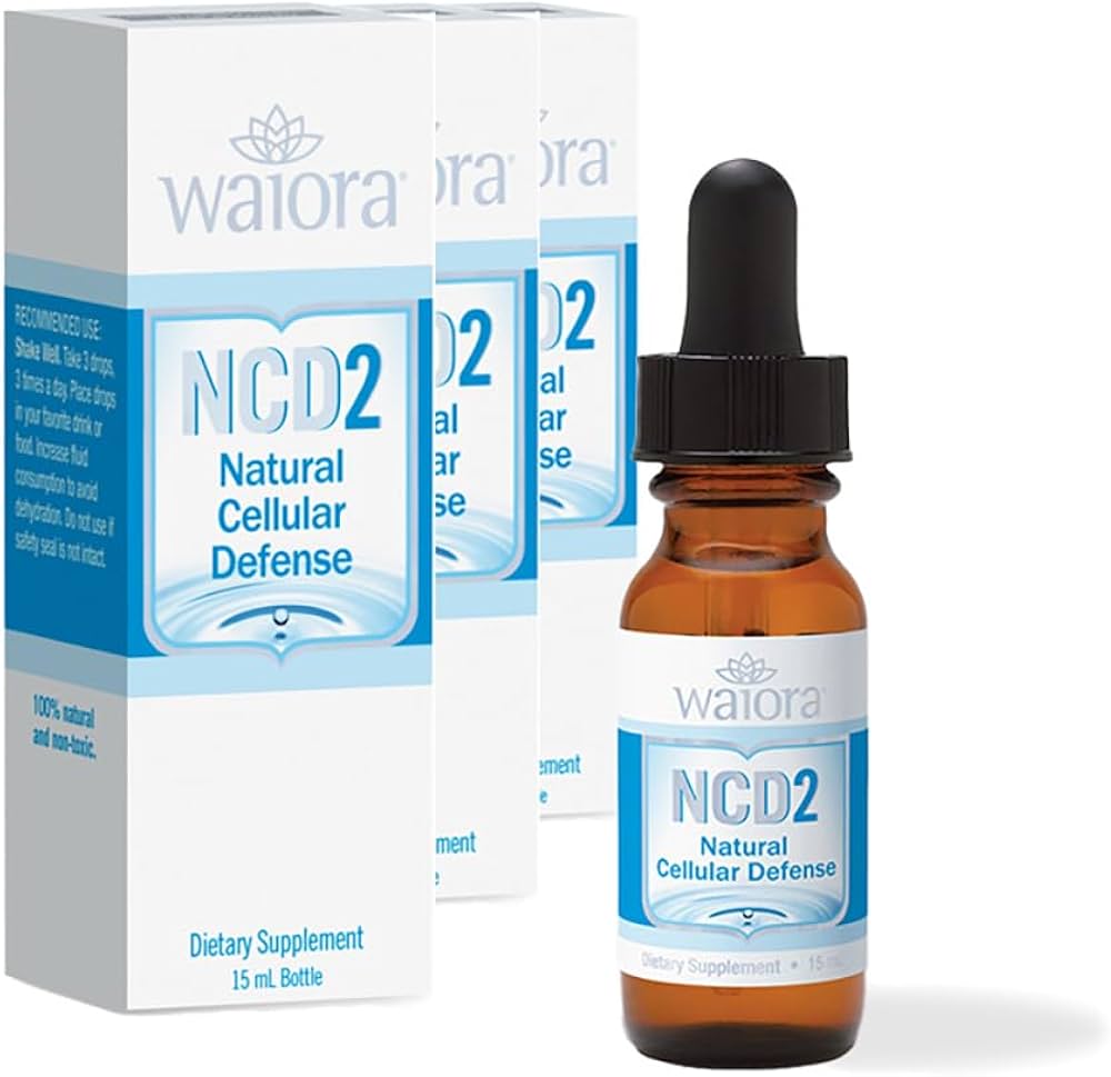 Frasco de suplemento dietético Waiora NCD2 Natural Cellular Defense de 0.5 onzas