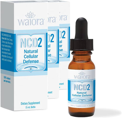 Frasco de suplemento dietético Waiora NCD2 Natural Cellular Defense de 0.5 onzas