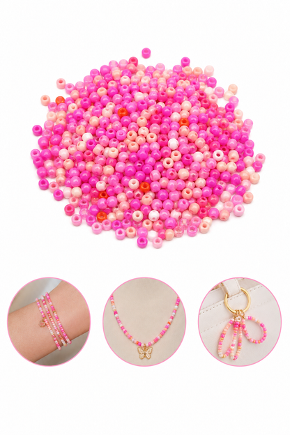 Set de Cuentas Acrílicas Rosadas para Manualidades y Bisutería.