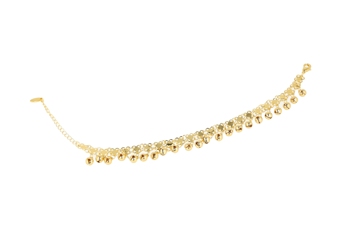 Tobillera de danza tradicional con acabado en tono dorado.