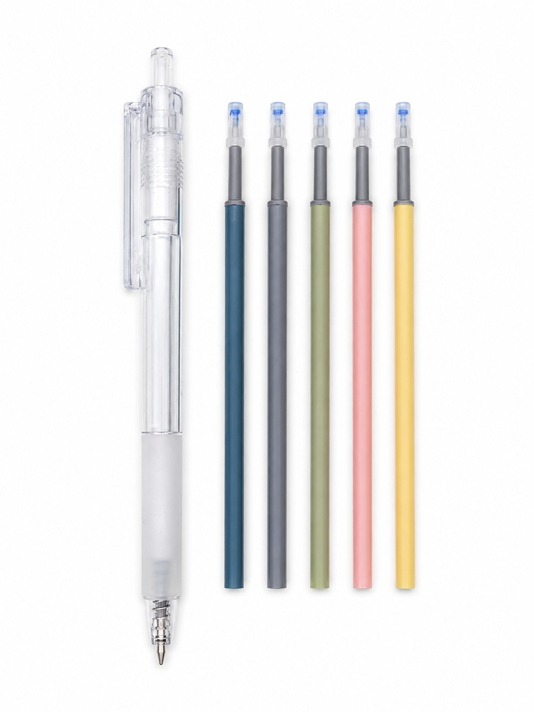 Bolígrafo de Gel Recargable con 5 Repuestos de Tinta en Colores Surtidos.